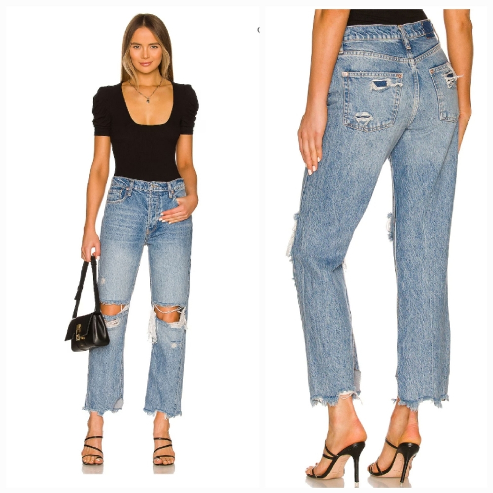 Free People We The Free Tapered Baggy Boyfriend Jeans Revolve New With Tags